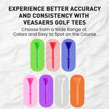FINGER TEN Durable Golf Tees Plastic Value 10/20 Pack, Low Friction For Better Distance & Accuracy, Mixed Vibrant Colors For Driving Range Practice - Multicolor - View 6