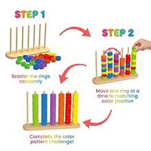 Color Matching Stacking Puzzle Game, Color Stacking Challenge, Educational Family Board Game, Quick Pattern Challenge, Two-Player Board Game Set, Early Education Color Sorting Toy, Screenless Brain Puzzle Toy, Kindergarten Learning Aid - 彩色 - 查看 3