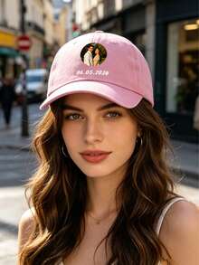 Customized Letter Printed Baseball Cap - Unisex Lightweight Adjustable Buckle Hat, Personalized Logo, Urban Street Style, Father's Day Gift - Multicolor - View 3
