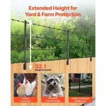 Fence Post Extender, 12 Packs 32.1 In Barbed Wire Arm, Sturdy Steel Fence Height Extender, Flat Or Surface Mounted Barbed Wire Extension Arms, Protect Privacy And Prevent Pets Jumping Off - 12 Pieces - View 3