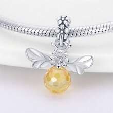 1pc S925 Sterling Silver Insect Theme Bead, Original Design, Including Bee, Butterfly And Snail. This Enamel Pendant Is Studded With Diamonds, Suitable For Bracelets And Necklaces. As A Fresh Forest Style Jewelry Making Accessory, It Exudes Natural And Lively Charm, Perfect For DIY Projects And Daily Wear. - Multicolor - View 4