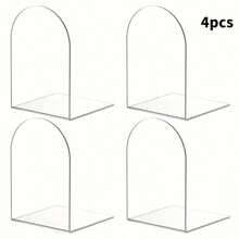 4pcs Acrylic Bookends - Suitable For Office And Home Use Desktop Bookshelf. Durable Transparent Display Rack, Can Hold Various Items, With Adjustable Bookshelf Desktop Book Organizer - View 7