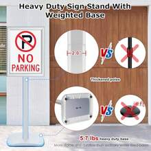 Roll Up BannersHeavy Duty Standing Sign Holder 11x17 Inch - Pedestal Floor Sign Stand With Weighted Base - Vertical Horizontal View Poster/Menu Holder For Indoor/Outdoor Business Store Advertising Silver - Sliver - View 2