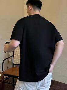 Camiseta estampada para hombre 100% algodón 210G - Negro - Ver 2