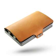 I-CLIP - portafolios delgada original con clip para dinero - Mini portafolios - portafolios de piel - portafolios premium - Tarjetero - Caramelo - Ver 2