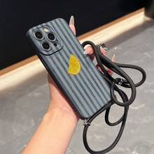 Convenient Lanyard Phone Case With Multifunctional Adjustable Lanyard And Crossbody Shoulder Strap, Pupil Eye Black Minimalist Heart Design, Easy And Convenient TPU Shockproof Protective Case Compatible With Apple - Multicolor - View 5