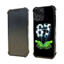 1pc Four-Corner (Camera Lens Film) Luxury Fashion Shockproof Airbag Creative #67 Goalkeeper Glove Pattern Phone Case Compatible With Apple 6/7/8/X/XS/XR/11/12/13/14/15/16/16E/17/17PM, S22/23/24/25/S24 FE/S25 EDGE, A04/05/06/A14/A15/A16/A24/A25/A34, Note 7/8/9/10/11/12/13, 9/10/12/13C - Black - View 5