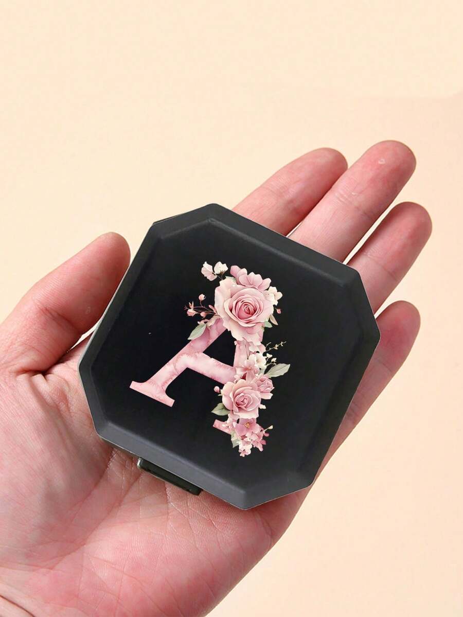 便攜式分格藥盒,膠囊收納盒,旅行藥盒,藥盒,迷你藥盒,粉紅玫瑰字母,格狀藥物收納旅行迷你藥盒,適用於防潮、藥物和維生素收納,適用於旅行、居家、戶外露營、狩獵等場合,可用作醫療用品、藥盒、藥物容器、醫療包旅行配件、宿舍必需品 - A - 查看 1