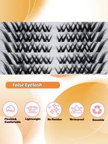 Large False Eyelashes C Curl Individual 7-18mm Single Cluster DIY Fox Style High Volume 140pcs Dense Suitable For Beginners - View 4