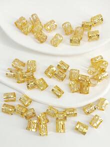 50個金屬中空辮子髮環，適合女性日常使用，抓夾 - 金色 - 查看 4