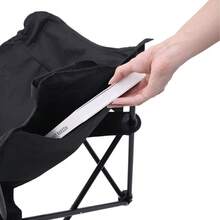 Black Home Leisure Single Chair, Compact Foldable Seat With Side Pocket, Suitable For Both Outdoor And Indoor Use, Ideal For Sauna, Camping, Beach, And Home Use. Multi-Functional Leisure Chair, Indoor And Outdoor Seating, Dual-Purpose Chair, Single Seat, Functional Aesthetics, Minimalist Black Design, Lightweight Yet Sturdy, Suitable For Families And Residents Of Small Spaces - Black - View 12