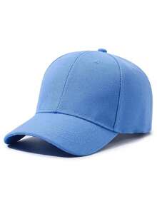 1pc Solid Color Plain Baseball Cap, Men's Summer Sun Protection Hat, Casual Visor Hat - A - View 21