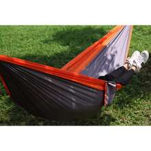 Hamaca para camping al aire libre, hamaca de moda con cuerdas de hamaca y hebillas negras, adecuada para camping, supervivencia y viajes, muebles de exterior - Multicolor - Ver 7