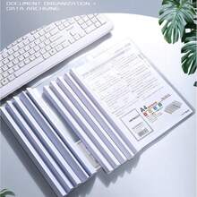 10pcs A4 Transparent Lever Arch File Folders Transparent Document Organizer Office Supplies - A - View 7
