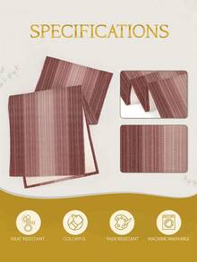 1pc Gradient Style Table Runner, Modern Living Room Dining Tablecloth Mat, Dry Cleanable, Machine Washable, Suitable For Kitchen, Dining Table, Party, Wedding Decoration, Entryway, Family Gathering, Coffee Table, Living Room - Retro Terracotta Brick Red - View 7
