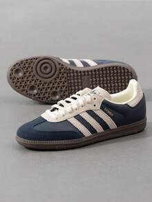 Adidas Giày sneaker casual cổ thấp unisex SAMBA OG nhẹ thoải mái, phù hợp mặc hàng ngày, thể thao ngoài trời và giải trí, JI3217 - Mực Aurora màu xanh/trắng sữa/vàng nhựa - Xem 1