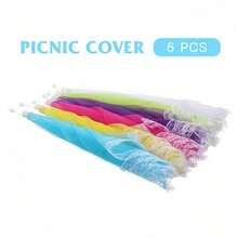 Colorful Large Pop-Up Food Fly Mesh Cover Tent, 17-Inch Food Protection Cover, Reusable And Foldable, Suitable For Outdoor Picnic, Party And BBQ Food Covering Tent - White - View 7