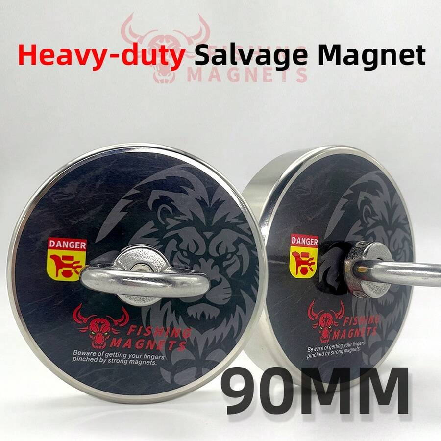 1 Stück Hochleistungs-Bergungsmagnet, 90mm starker Saugmagnet, wiederverwendbar, geeignet für große Bergungs- und Rettungsarbeiten - 90 mm / 3,58 Zoll - Übersicht 1
