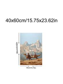 1pc Cowboy Riding Dinosaur Painting Western Jurassic Art, Mountain Landscape Prints, Festival Gift,Suitable For Bedroom,Living Room,Kitchen,Wall Arts,Wall Decor,Home Decor,Room Decor, Canvas Wall Art, Posters, Wall Art With Frame, Optional Frame ﻿ ﻿ - 1PCS - View 32