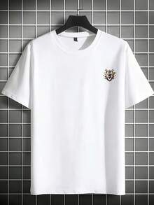 Camiseta Masculina Vintage 100% Algodão Puro Estampada  "ABELHA RAINHA"  , Simples, Elegante e Confortável, Camiseta Casual Estampada - Branco - Visão 2