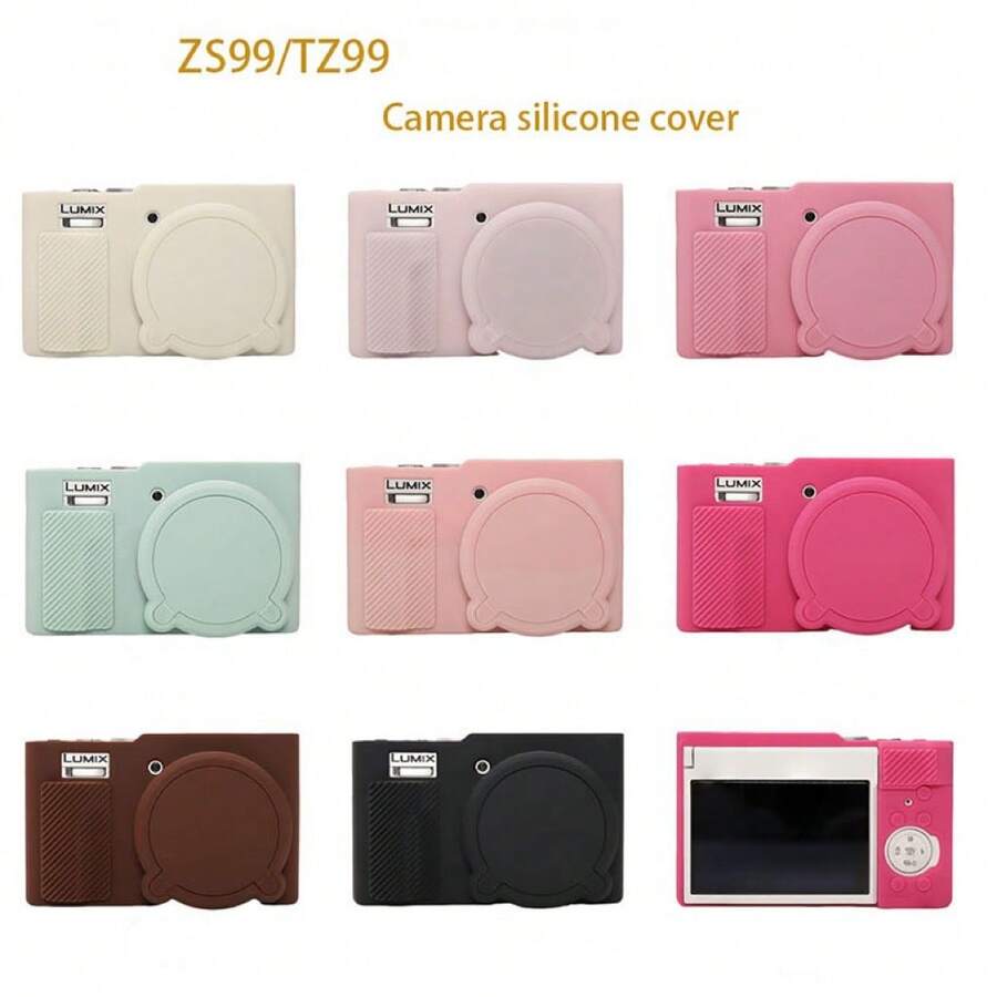 Funda protectora Canboc para cámara compacta LUMIX ZS99/TZ99, funda de silicona suave ZS99 con tapa de lente desmontable, múltiples colores, funda protectora para cámara - Multicolor - Ver 1