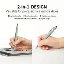 12pcs Luxury Metal Ballpoint Pen Set, Includes 2 Pens + 10 Refills, Gold And Green Elegant Retractable Ballpoint Pens With Stylus Tip - Smooth Writing, Non-Slip Grip, Compatible With All Devices - Perfect For Daily Use, Ideal Gift For Teachers, Graduates And Office Staff - Sets - View 3