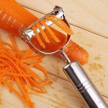 1pc Stainless Steel Multi-Function Peeler, Sharp Blade Suitable For Fruit And Vegetable Peeling, Shredding And Slicing, Ergonomic Non-Slip Handle, Easy To Clean, Suitable For Home Cooking, Baking And Daily Kitchen Use, Kitchen Accessories, Kitchen, Home Accessories, Camping, Kitchen Utensils, Seafood Tools, Kitchen, Kitchen Supplies, Kitchen Essentials, Kitchen Essentials, Peeler & Peeler Knife, Chopper And Slicer Other Kitchen Tools - Silver - View 6