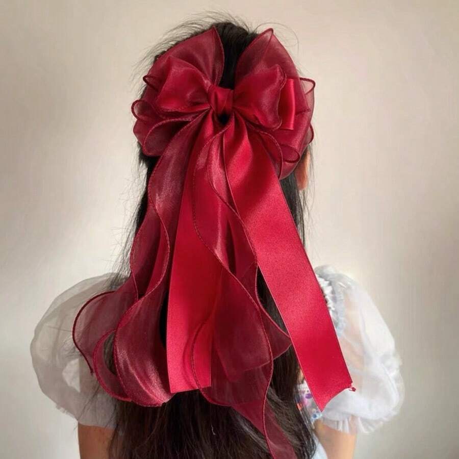 1pc Extended Bow Hair Clip, Small Side Hairband, Front Bangs, Bangs Clip, Princess Hair Accessory, Hair Claw, Women's Beach Accessory, Travel Essential