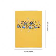 Miniso 1Pc  3D Pop-Up Greeting Card, Funny Game Character Design Birthday/Party Invitation Card For Kids Fans, With Envelope, Creative Gift - View 8