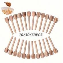 10/30/50Pcs Honey Dipper Sticks Honeycomb Stirrer Spoon Honey Jar Dispenser Stick Syrup Drizzler Kitchen Party Wedding Favor Gift - Apricot - View 1