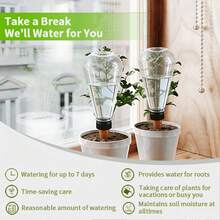 3pcs 16.91oz Large Capacity Transparent Diamond Automatic Watering Device, Terracotta Slow Release Anti-Clogging Seepage Watering Tool, Indoor Drip Irrigation Watering System, Potted Flower Plant Watering Device - Multicolor - View 6