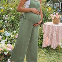 Mono informal de maternidad de unicolor con nudo, /verano - Verde - Ver 7
