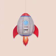Rocket-Shaped Paper Lanterns, Space Theme Hanging Party Decorations, Easy DIY Ceiling Hanging Decor, Suitable For Birthday, Baby Shower, Holiday Party Supplies - View 8