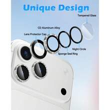 3 Glossy Camera Lens Protectors, Compatible With IPhone 17Promax, 16pro, 13Promax, 11Promax, Compatible With IPhone 16pro Lens Protectors, High-Definition Transparent Glass, Lens Protector Film, Easy To Install, Pink, Phone, Compatible With IPhone 17 Promax Lens Protector, Bright Silver, Phone Accessory, Slight Color Difference [International Version, Non Local Version] - Multicolor - View 3
