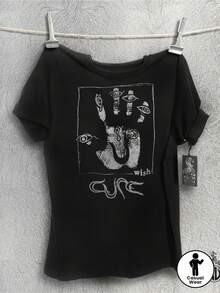 Unisex New Model Cure Flag T Shirt,Features Iconic Hand And Symbol Designs,Round Neck,Regular Version,The Fabric Is Slightly Elastic,Suitable For Concerts,Casual Wear And Everyday Occasions,Soft And Comfortable,Worth Collecting. - 白色 - 查看 6
