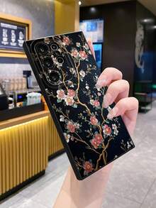 1個 枝條花卉相機防摔手機殼 UV印刷 適用於三星/Galaxy Android機型 - 黑色 - 查看 4