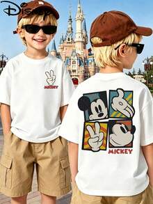 This Disney Retro Four-Panel Mickey Mouse Summer T-Shirt Is Perfect For Teenagers And Children, And Is An Ideal Choice For Kids Visiting Disneyland. - 白色 - 查看 1