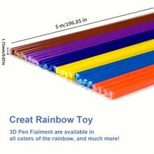 PLA Printing Filament For 3D Pen, Total Length 50m, Diameter 1.75mm, 10 Random Colors, 5m Per Color - PLA50 Meters - View 2