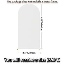 1Pc Arched Backdrops, 6ft, 6.6ft, 7.2ft, Wedding Arch Covers, Double-Sided Elastic Dome Arched Backdrops, Suitable For Weddings, Holiday Party Decorations, Banquets, Baby Showers, Bridal Showers, Valentine's Day, Home Décor, Bachelor/Bachelorette Parties, Party Supplies(Excluding Iron Frame) - 白色 - 查看 9