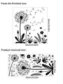 Dandelion Wall Sticker, Black Home Decorative Sticker, Self-Adhesive Paper For Sofa, Bedroom, Living Room, TV Wall - Style a (30*60cm) - View 4