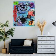 Póster plano 2D, 2D plano, 1 pieza sin marco, lienzo de collage de ojos de arte abstracto, perfecto para la decoración del hogar y la oficina, decoración de arte de lienzo duradero para interiores/exteriores, diseño moderno, obra de arte de alta calidad - Enmarcado - Ver 5