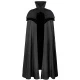 Black Stand-up Collar Cloak With Chinese Knot Buttons