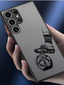 1個個性化磨砂霧面手機殼，球鞋與足球塗鴉設計，適用於 Apple 17、16、15 Pro Max、14 Plus，高品質矽膠保護套 - 黑色 - 查看 4