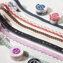 1 Roll Washi Tape, Starry Plaid Series Lace/Check/Star Stickers, Suitable For DIY Decoration Of Scrapbooks, Photo Albums, Notebooks, Ins Style Collage Material, Tearable Scrapbook Base Sticker, Salt Style Border Tape, DIY Collage Decoration Sticker Vintage Polka Dot Tape, Student Stationery Back To School Essential - 1 Roll - View 8