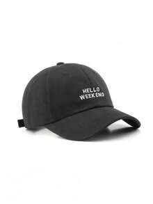 1件女款男款 Hello Weekend 棒球帽，簡約經典刺繡老爹帽，可調節，輕量，春夏季日常休閒街頭風旅行帽 - A - 查看 10