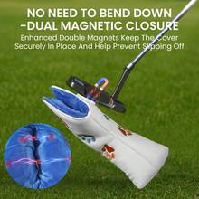 FINGER TEN Magnetic Golf Putter Cover 1pc, Cat Paw Embroidery, Premium PU Leather Headcover With Secure Magnetic Closure & Built-In Magnetic Ball Marker Clip, Provides Excellent Protection & Easy Access - White - View 3