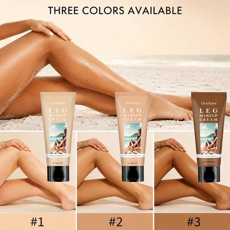 OceAura 3-Color Body Tinted Moisturizer For All Skin Types – Skin Tone Evening Coverage With Moisturizing Benefits, Lightweight Water-Resistant Long-Wearing Formula For Smoothing Skin Appearance, No-Transfer Natural Finish, Suitable For Face & Body - Khaki - View 1
