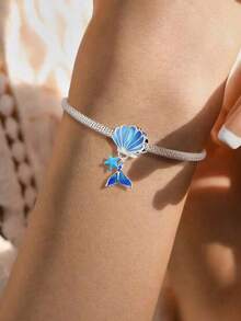 1pc Rhinestone Heart Tree Pendant, Suitable For Women Bracelet/Bangle DIY Jewelry Making And Daily Decoration, Girls Accessory - Beads - View 5