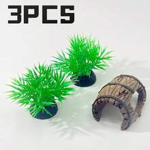 3 piezas Decoraciones de acuario de resina: cueva, escondite para camarones, acuario, accesorios para tanque de micro ecosistema, lugares para esconderse, decoraciones de paisaje acuático. Perfecto para peces, guppies, bagres y camarones - Acuario feliz - Ver 5
