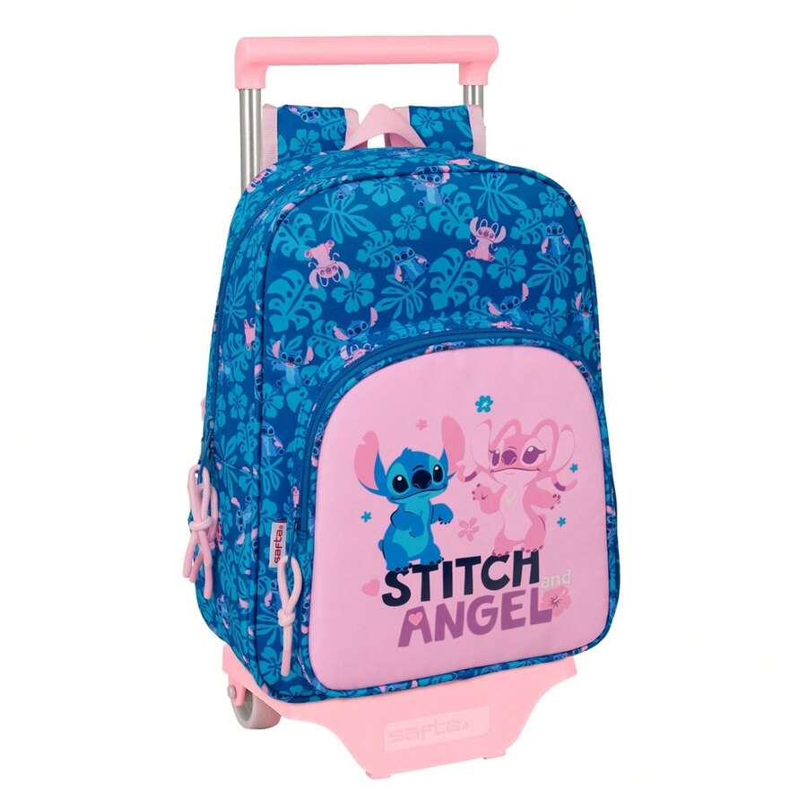 Safta Disney | School Backpack With Wheels Stitch (Lilo & Stitch) For Boys And Girls, Detachable Children's Backpack With Durable Trolley, Padded Shoulder Straps And Bottle Pocket, Back To School, Official License - Phương án 1 - Xem 1